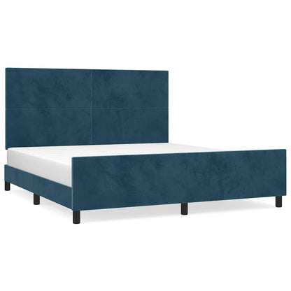 Giroletto senza Materasso Blu Scuro 160x200 cm in Velluto | homemem39