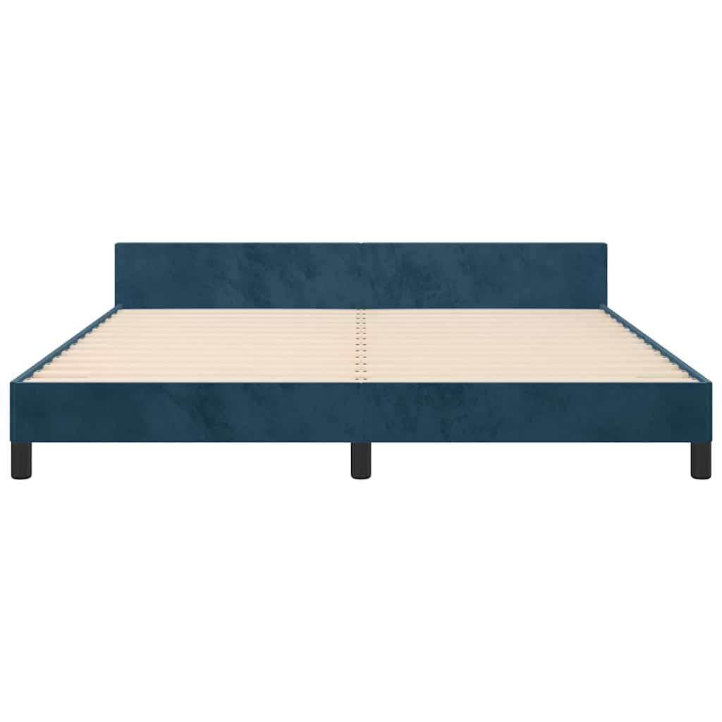Giroletto senza Materasso Blu Scuro 160x200 cm in Velluto | homemem39