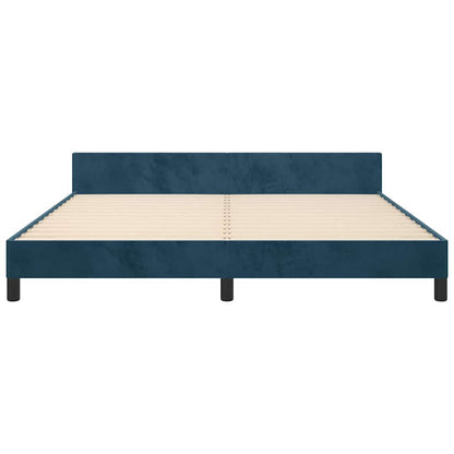 Giroletto senza Materasso Blu Scuro 160x200 cm in Velluto | homemem39