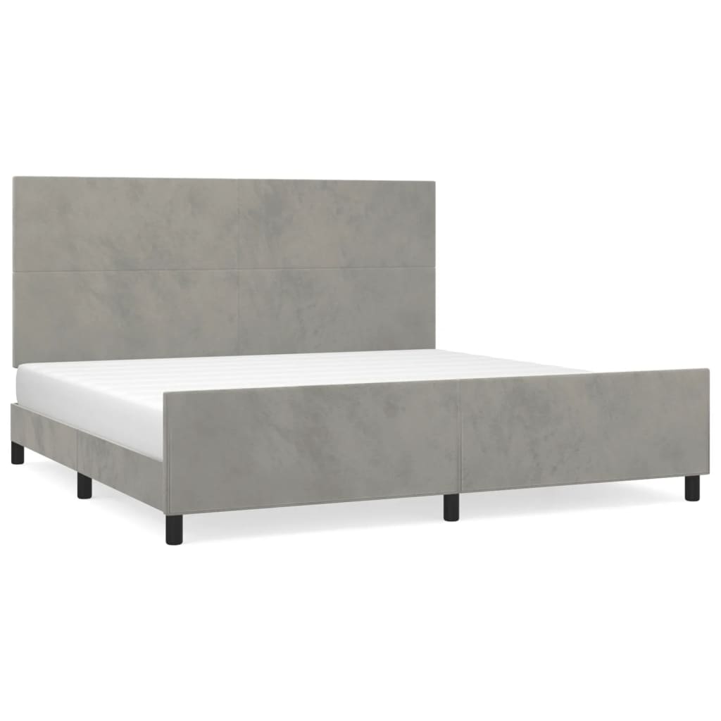 Giroletto senza Materasso Grigio Chiaro 200x200 cm Velluto - homemem39