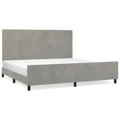 Giroletto senza Materasso Grigio Chiaro 200x200 cm Velluto - homemem39