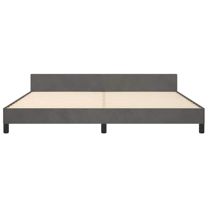 Giroletto senza Materasso Grigio Scuro 200x200 cm Velluto