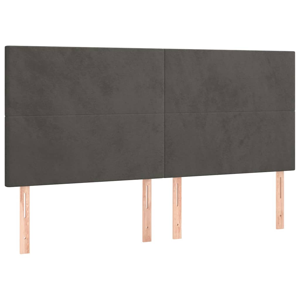 Giroletto senza Materasso Grigio Scuro 200x200 cm Velluto