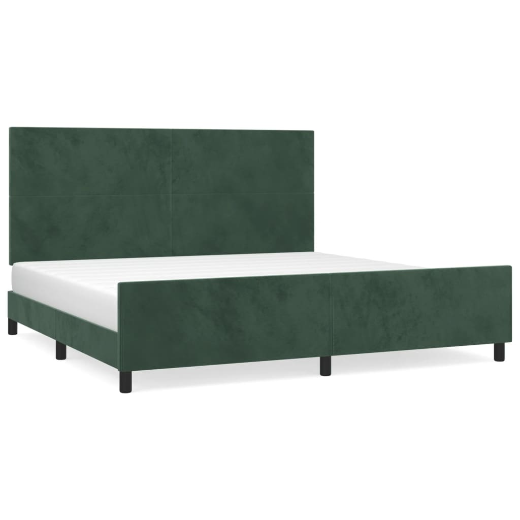Giroletto senza Materasso Verde Scuro 200x200 cm in Velluto - homemem39