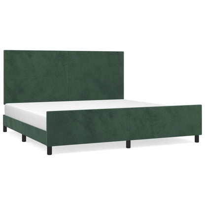 Giroletto senza Materasso Verde Scuro 200x200 cm in Velluto - homemem39