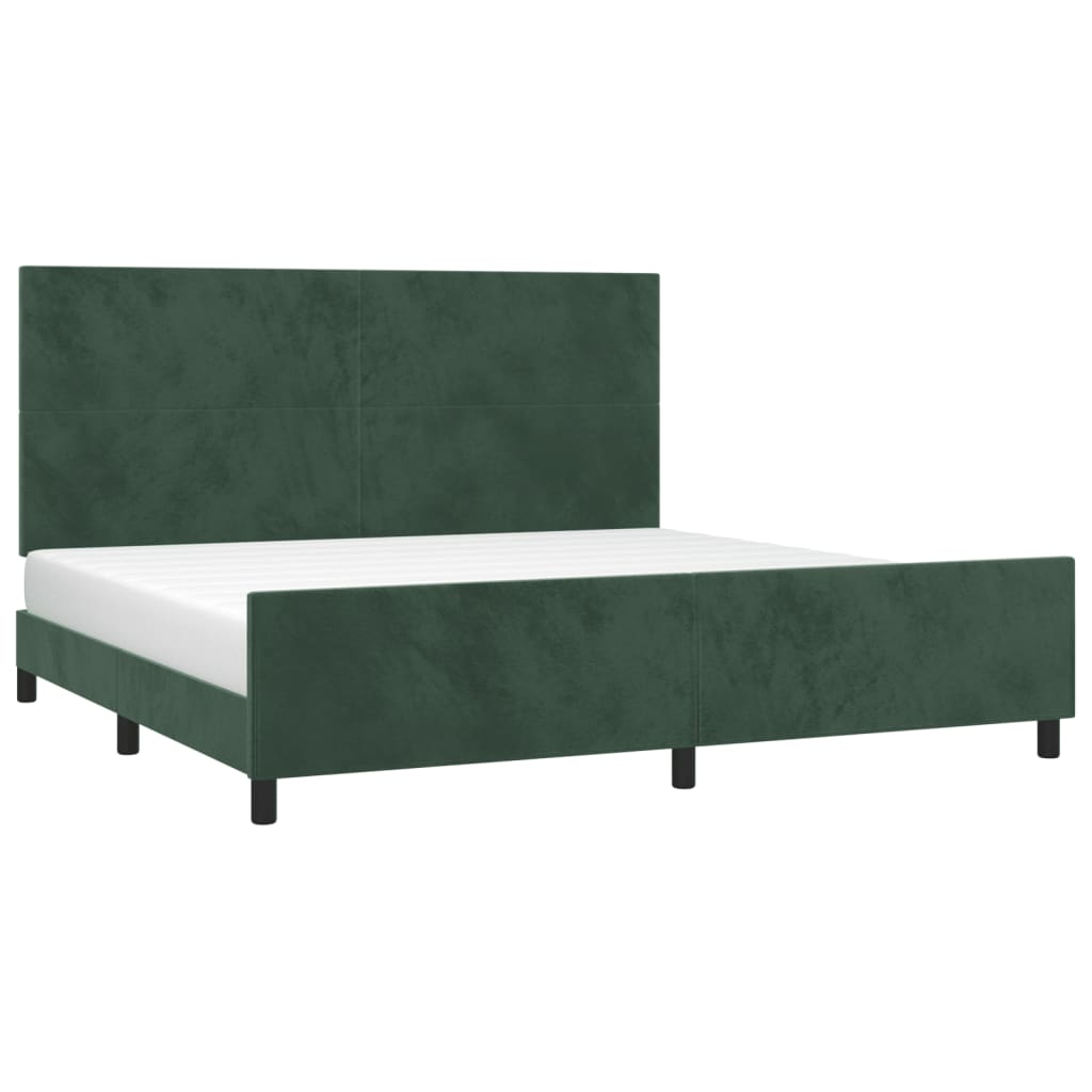 Giroletto senza Materasso Verde Scuro 200x200 cm in Velluto - homemem39