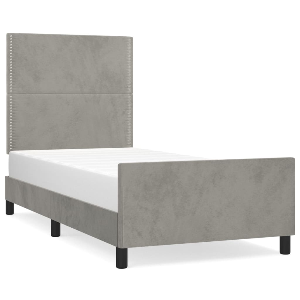 Giroletto senza Materasso Grigio Chiaro 80x200 cm Velluto - homemem39