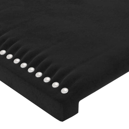 Giroletto con Testiera Nero 90x190 cm in Velluto