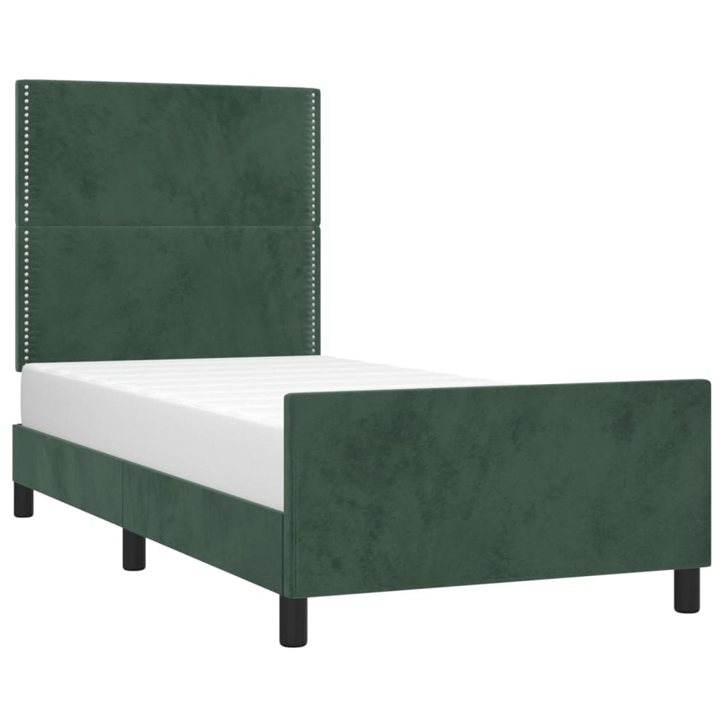 Giroletto senza Materasso Verde Scuro 90x190 cm in Velluto - homemem39