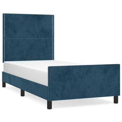Giroletto senza Materasso Blu Scuro 90x200 cm in Velluto | homemem39