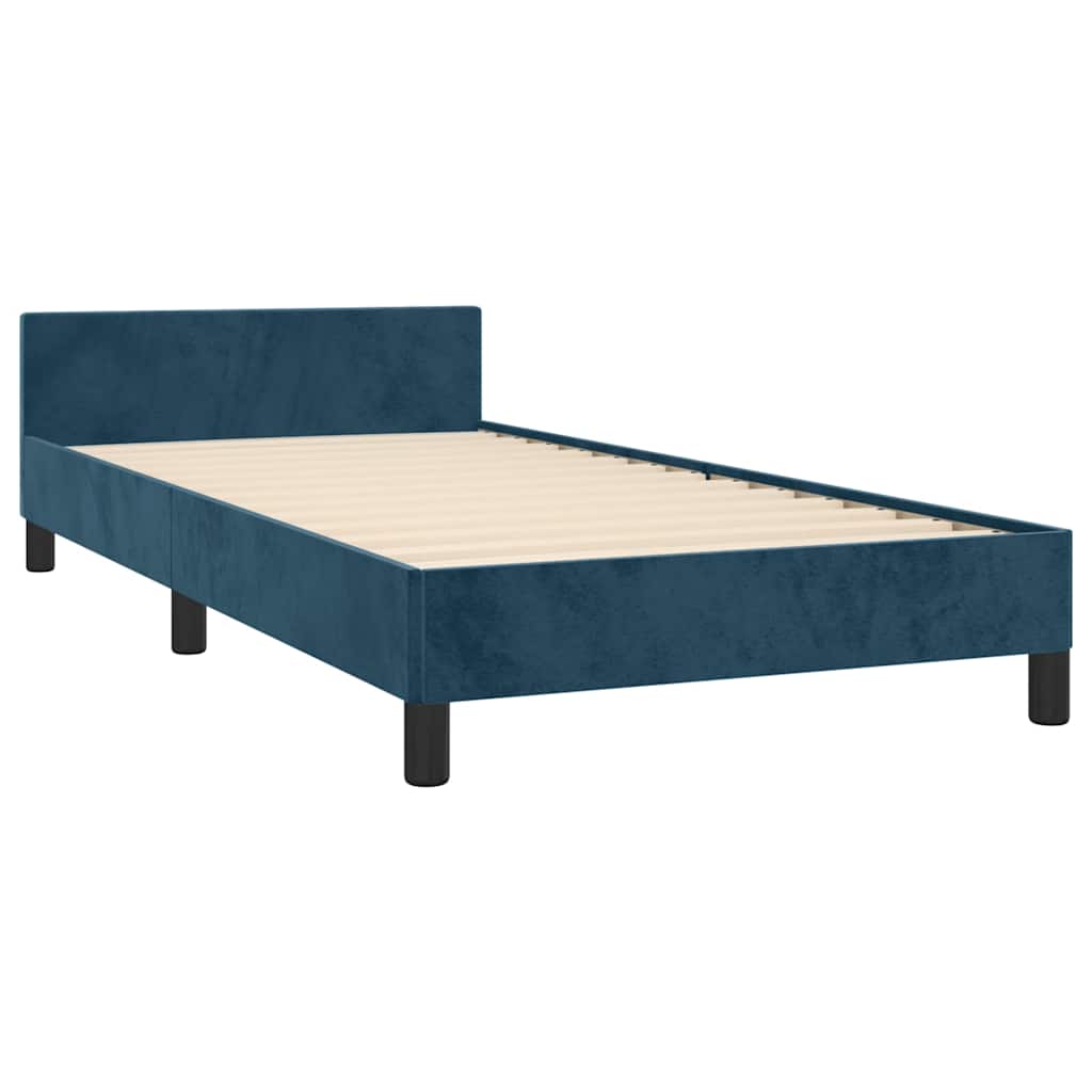 Giroletto senza Materasso Blu Scuro 90x200 cm in Velluto | homemem39