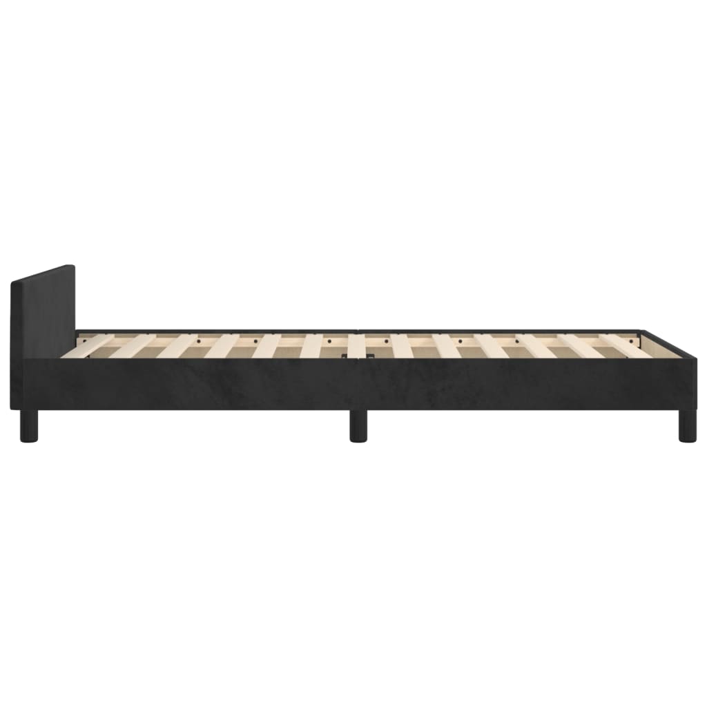 Giroletto senza Materasso Nero 100x200 cm in Velluto | homemem39