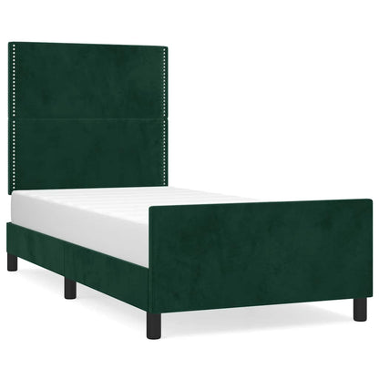 Giroletto senza Materasso Verde Scuro 100x200 cm in Velluto | homemem39