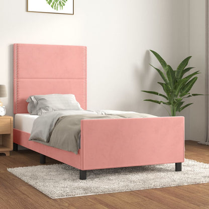 Giroletto con Testiera Rosa 100x200 cm in Velluto | homemem39