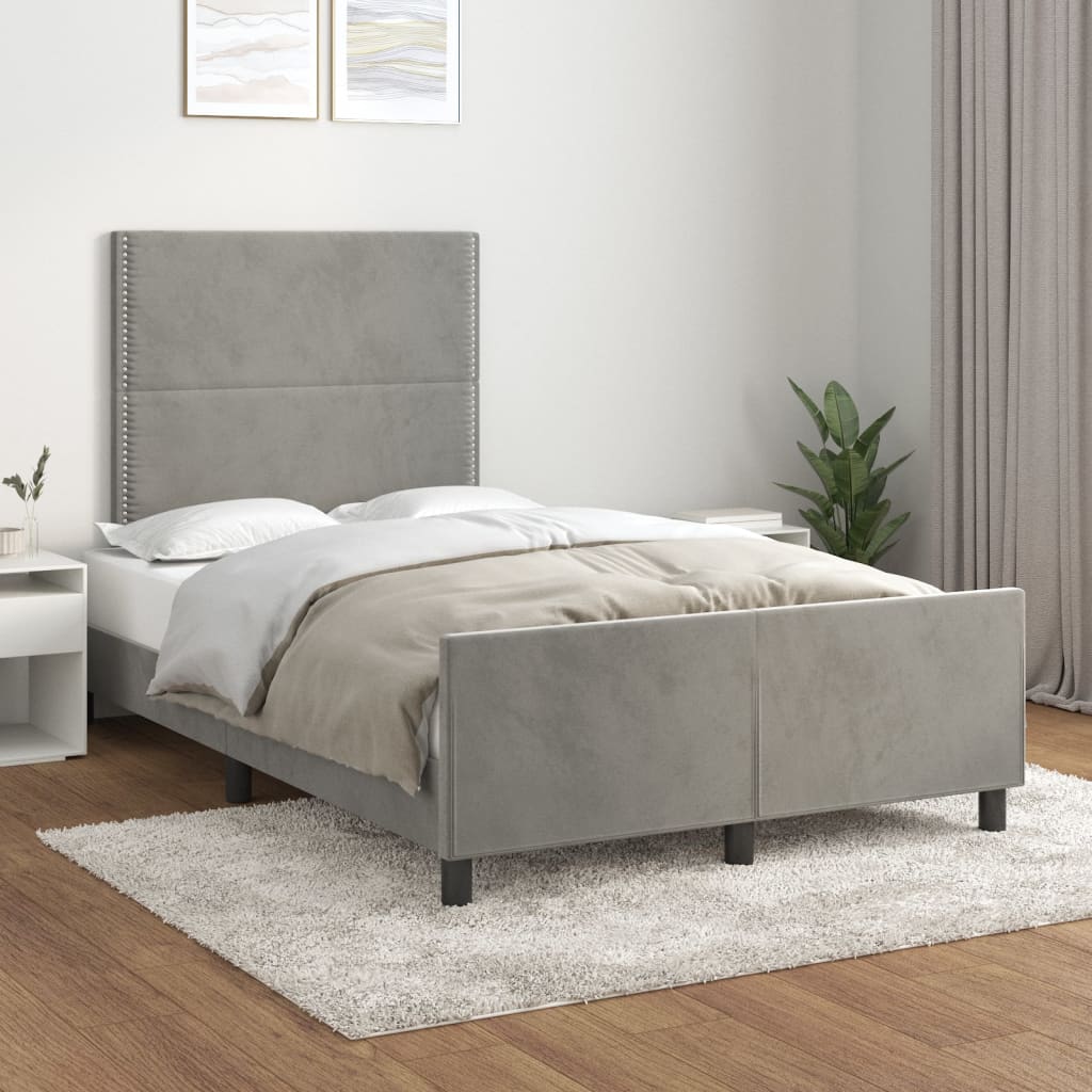 Giroletto senza Materasso Grigio Chiaro 120x200 cm Velluto - homemem39