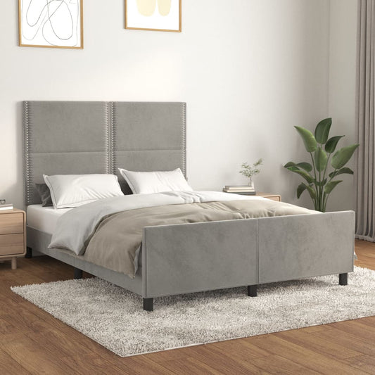 Giroletto senza Materasso Grigio Chiaro 140x190 cm Velluto - homemem39