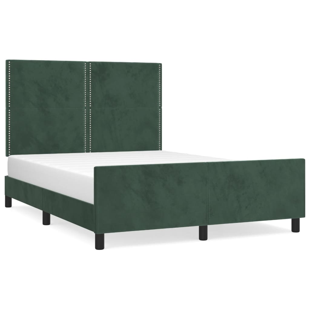 Giroletto senza Materasso Verde Scuro 140x190 cm in Velluto - homemem39