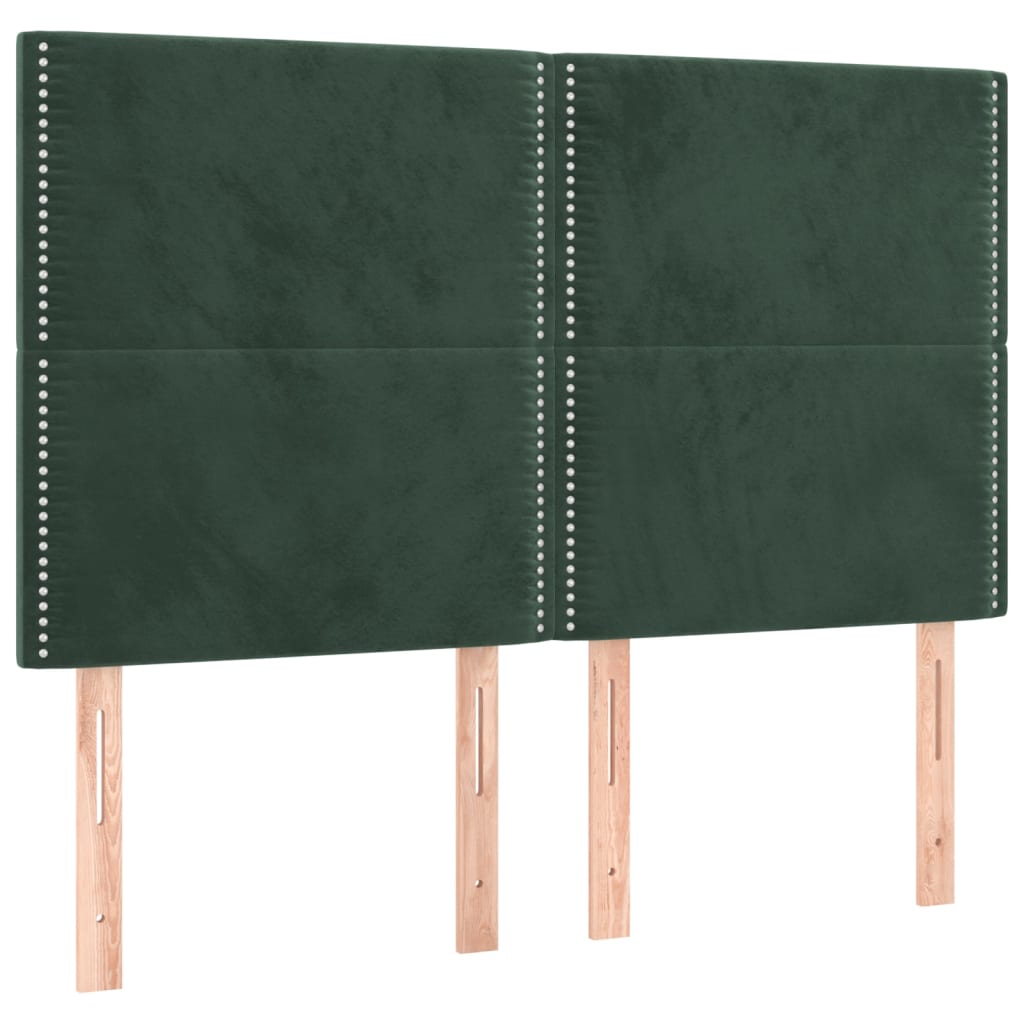 Giroletto senza Materasso Verde Scuro 140x190 cm in Velluto - homemem39