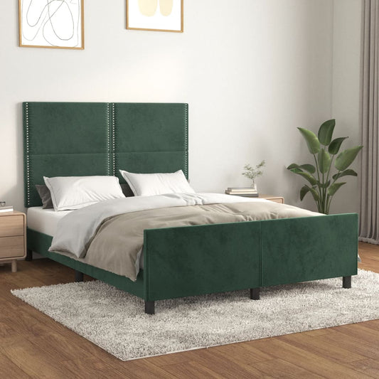 Giroletto senza Materasso Verde Scuro 140x190 cm in Velluto - homemem39