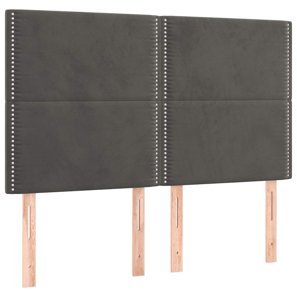Giroletto senza Materasso Grigio Scuro 140x200 cm Velluto
