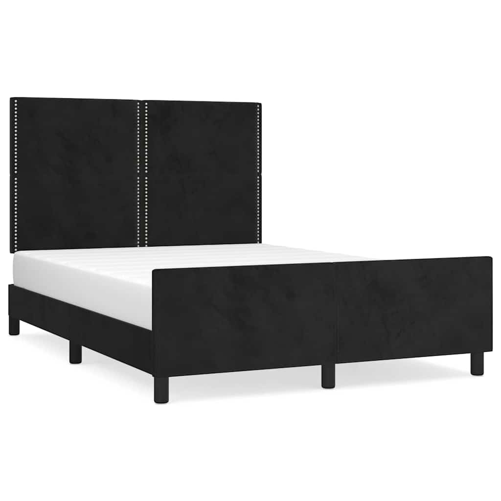 Giroletto senza Materasso Nero 140x200 cm in Velluto