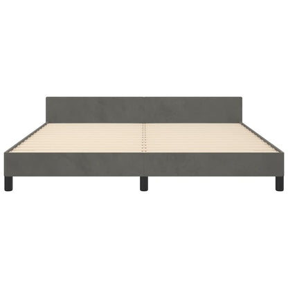 Giroletto con Testiera Grigio Scuro 180x200 cm in Velluto | homemem39