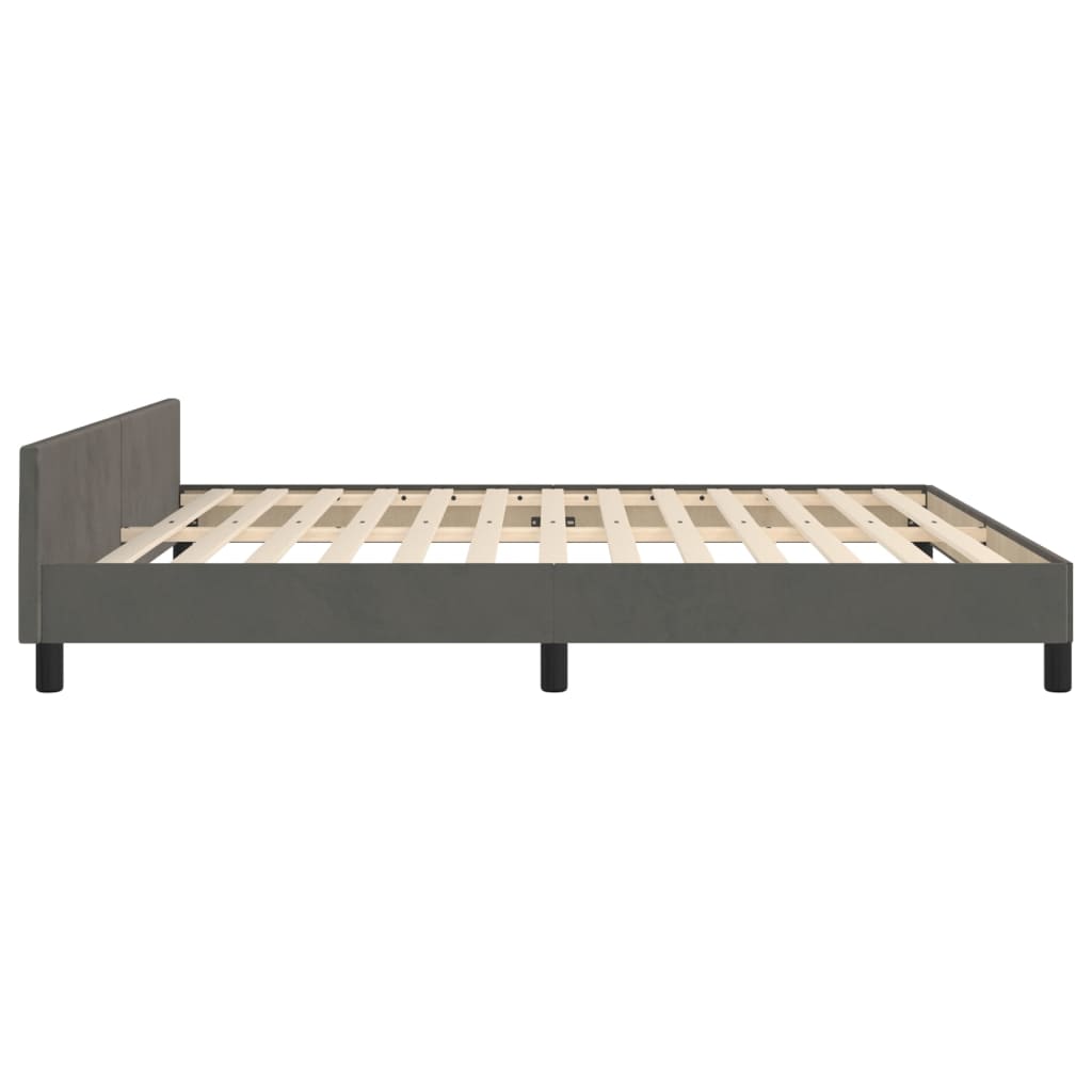 Giroletto con Testiera Grigio Scuro 180x200 cm in Velluto | homemem39