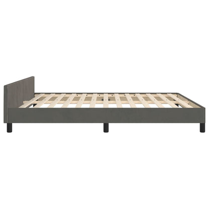 Giroletto con Testiera Grigio Scuro 180x200 cm in Velluto | homemem39