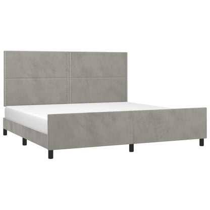 Giroletto senza Materasso Grigio Chiaro 200x200 cm Velluto | homemem39