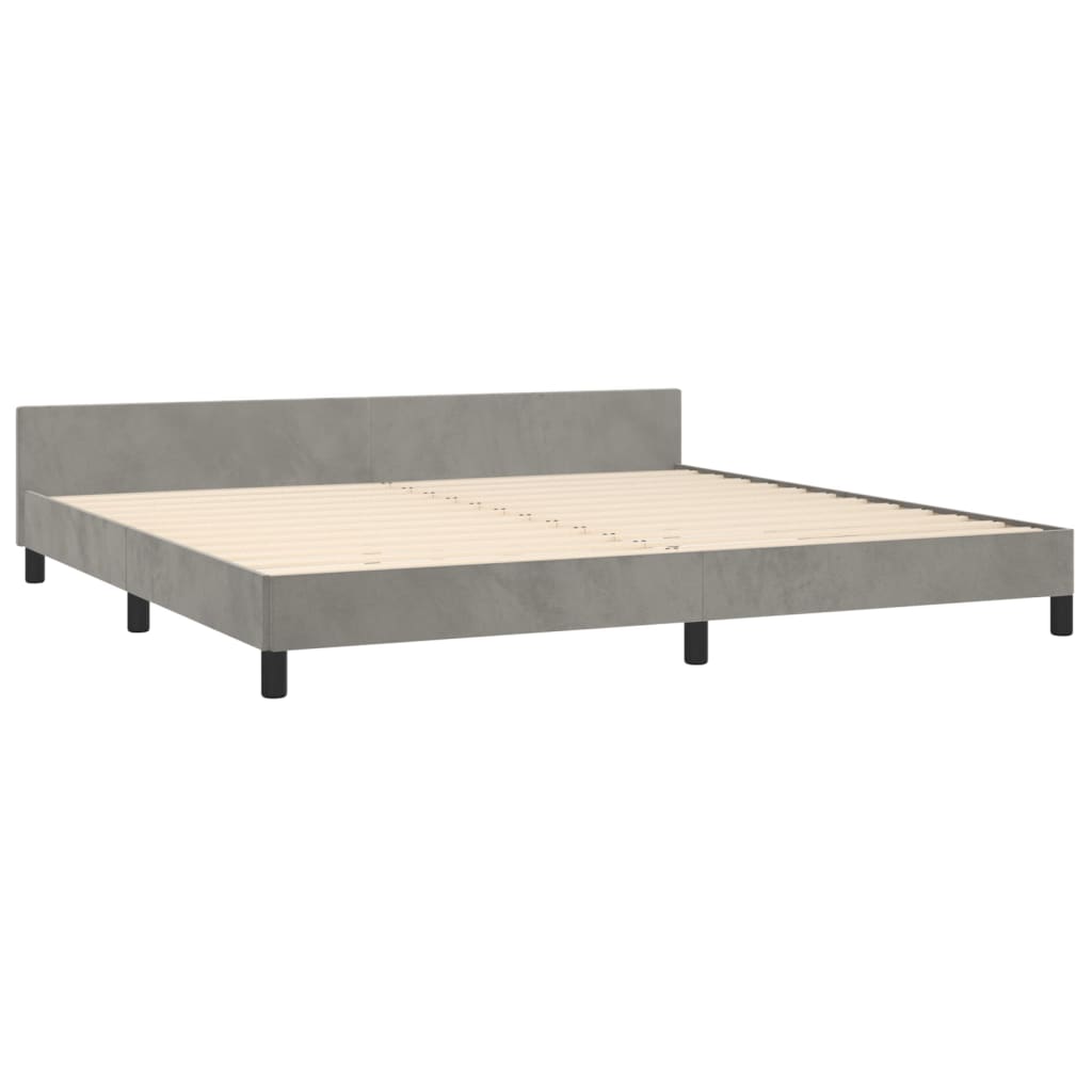 Giroletto senza Materasso Grigio Chiaro 200x200 cm Velluto | homemem39