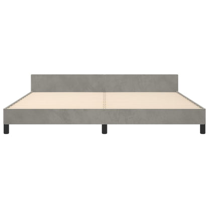 Giroletto senza Materasso Grigio Chiaro 200x200 cm Velluto | homemem39