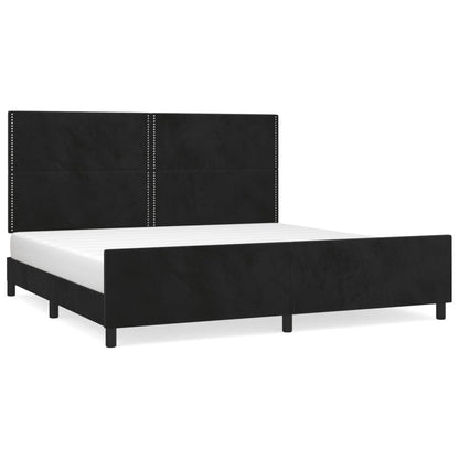 Giroletto senza Materasso Nero 200x200 cm in Velluto | homemem39