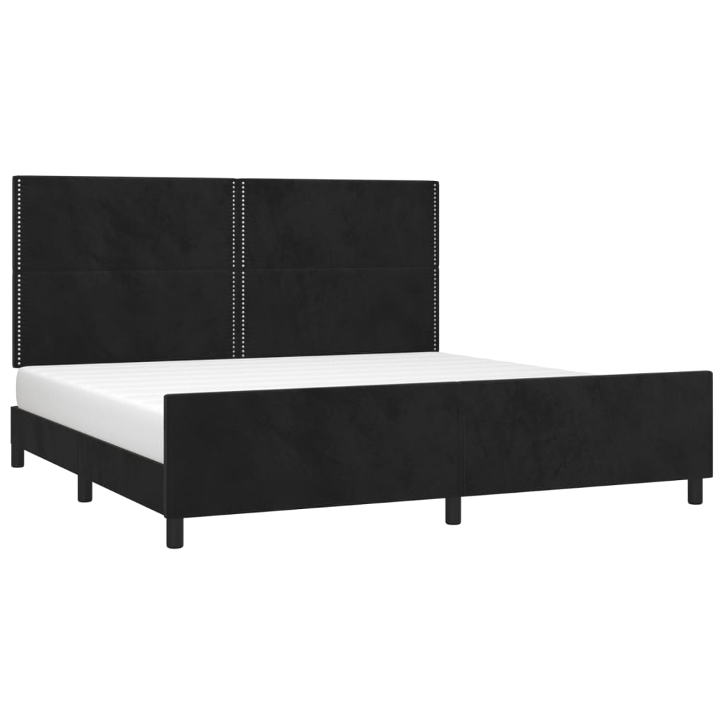 Giroletto senza Materasso Nero 200x200 cm in Velluto | homemem39