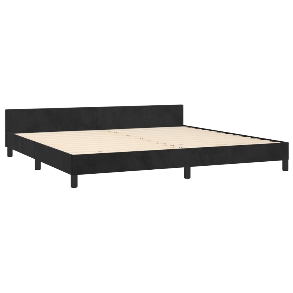 Giroletto senza Materasso Nero 200x200 cm in Velluto | homemem39