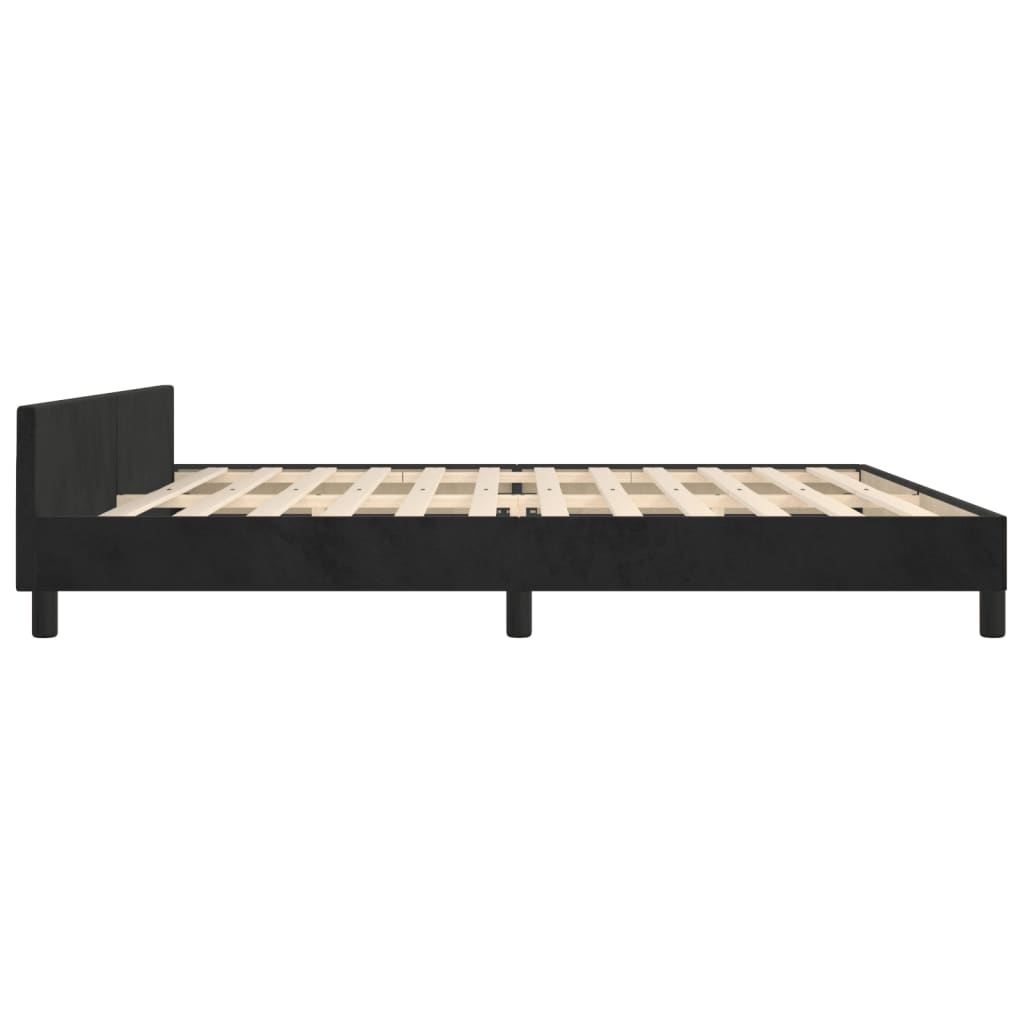 Giroletto senza Materasso Nero 200x200 cm in Velluto | homemem39