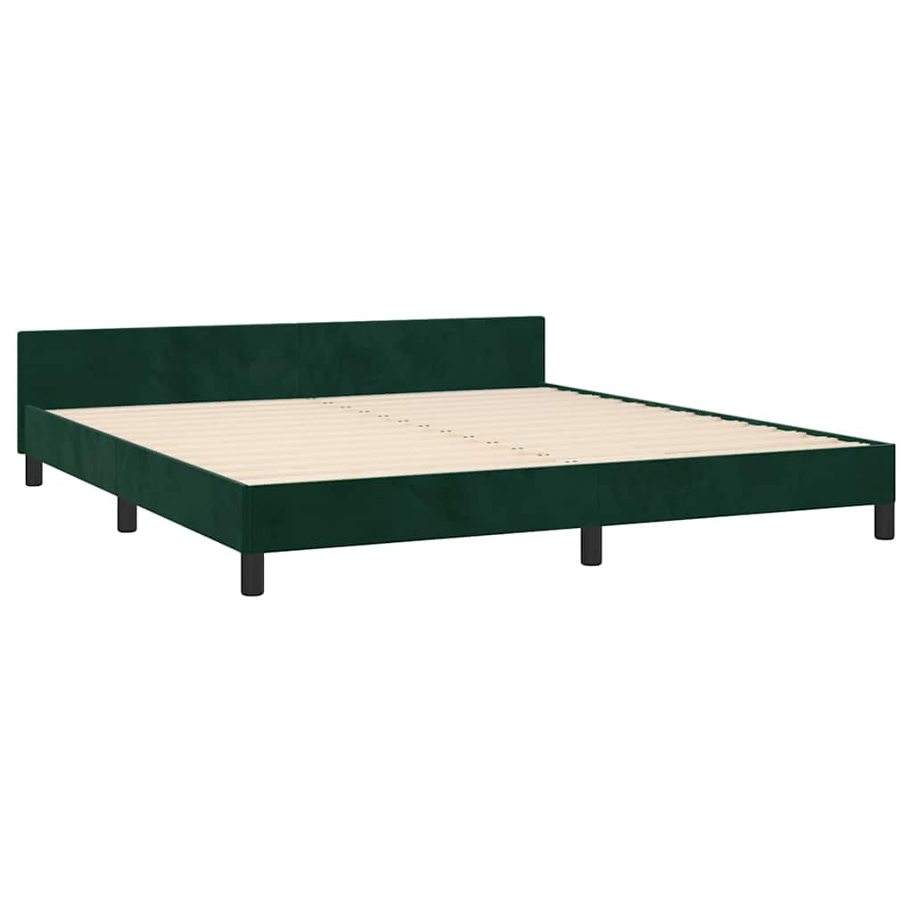 Giroletto senza Materasso Verde Scuro 200x200 cm in Velluto | homemem39