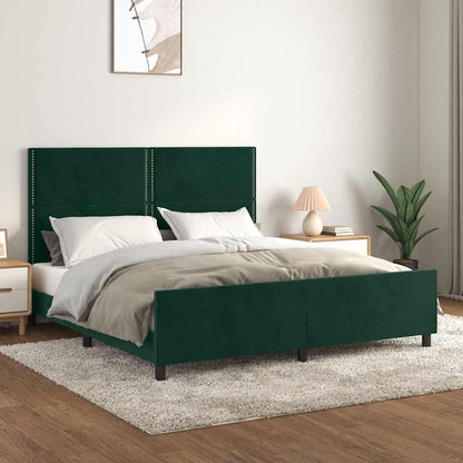 Giroletto senza Materasso Verde Scuro 200x200 cm in Velluto | homemem39