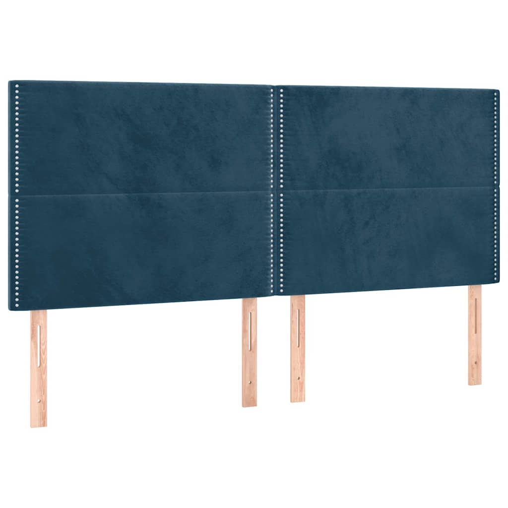 Giroletto senza Materasso Blu Scuro 200x200 cm in Velluto | homemem39