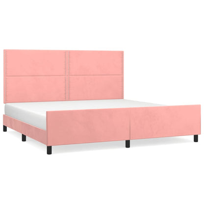 Giroletto con Testiera Rosa 200x200 cm in Velluto | homemem39