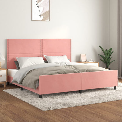 Giroletto con Testiera Rosa 200x200 cm in Velluto | homemem39