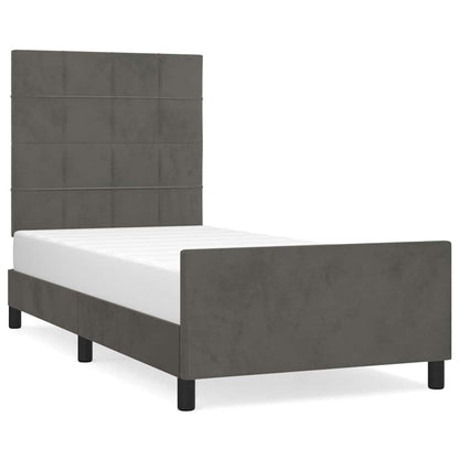 Giroletto senza Materasso Grigio Scuro 80x200 cm Velluto