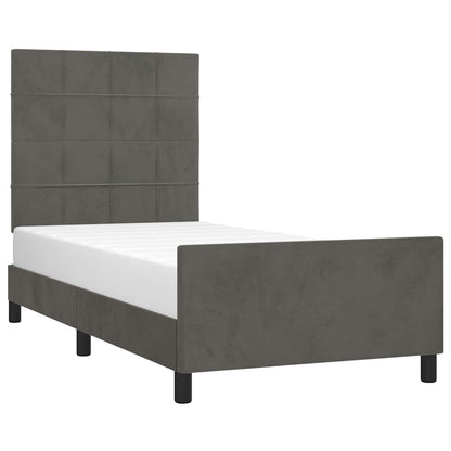 Giroletto senza Materasso Grigio Scuro 80x200 cm Velluto