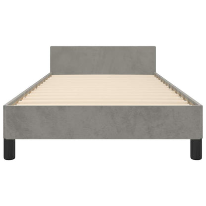 Giroletto senza Materasso Grigio Chiaro 90x190 cm Velluto
