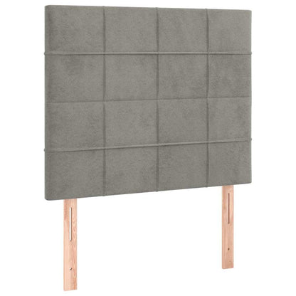 Giroletto senza Materasso Grigio Chiaro 90x190 cm Velluto