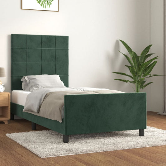 Giroletto senza Materasso Verde Scuro 90x190 cm in Velluto - homemem39