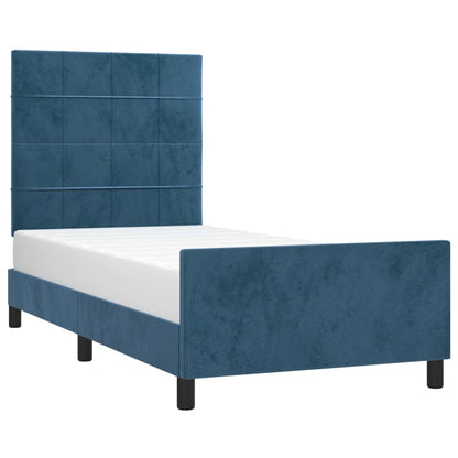 Giroletto senza Materasso Blu Scuro 90x190 cm in Velluto - homemem39