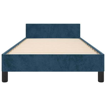 Giroletto senza Materasso Blu Scuro 90x190 cm in Velluto