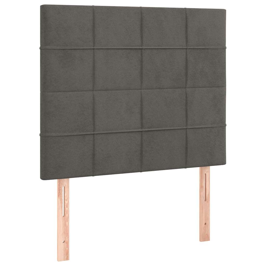 Giroletto senza Materasso Grigio Scuro 90x200 cm Velluto