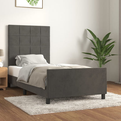 Giroletto senza Materasso Grigio Scuro 100x200 cm Velluto - homemem39