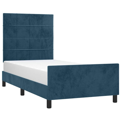 Giroletto senza Materasso Blu Scuro 100x200 cm in Velluto